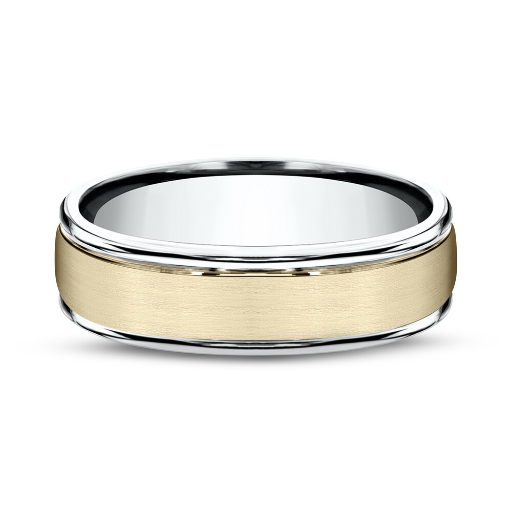 Satin Wedding Band 10K Two-Tone Gold 6mm l7r5BSP7 Satin Wedding Band 10K Two-Tone Gold 6mm l7r5BSP7