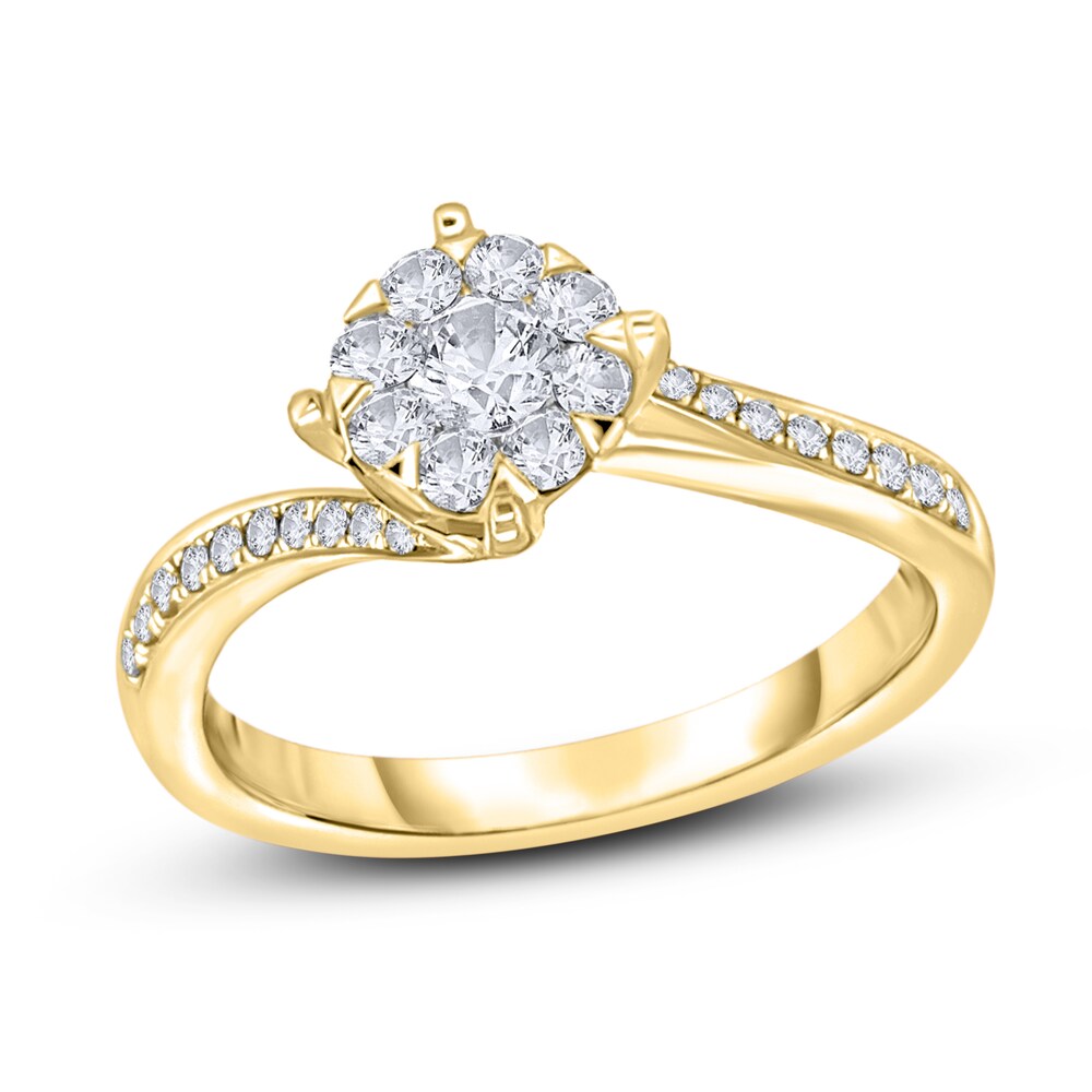 Diamond Ring 1/3 ct tw Round 14K Yellow Gold lBBPD834 Diamond Ring 1/3 ct tw Round 14K Yellow Gold lBBPD834