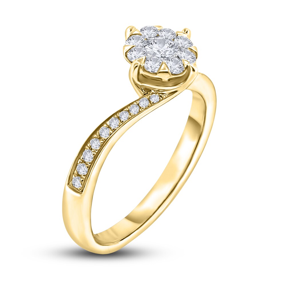 Diamond Ring 1/3 ct tw Round 14K Yellow Gold lBBPD834 Diamond Ring 1/3 ct tw Round 14K Yellow Gold lBBPD834