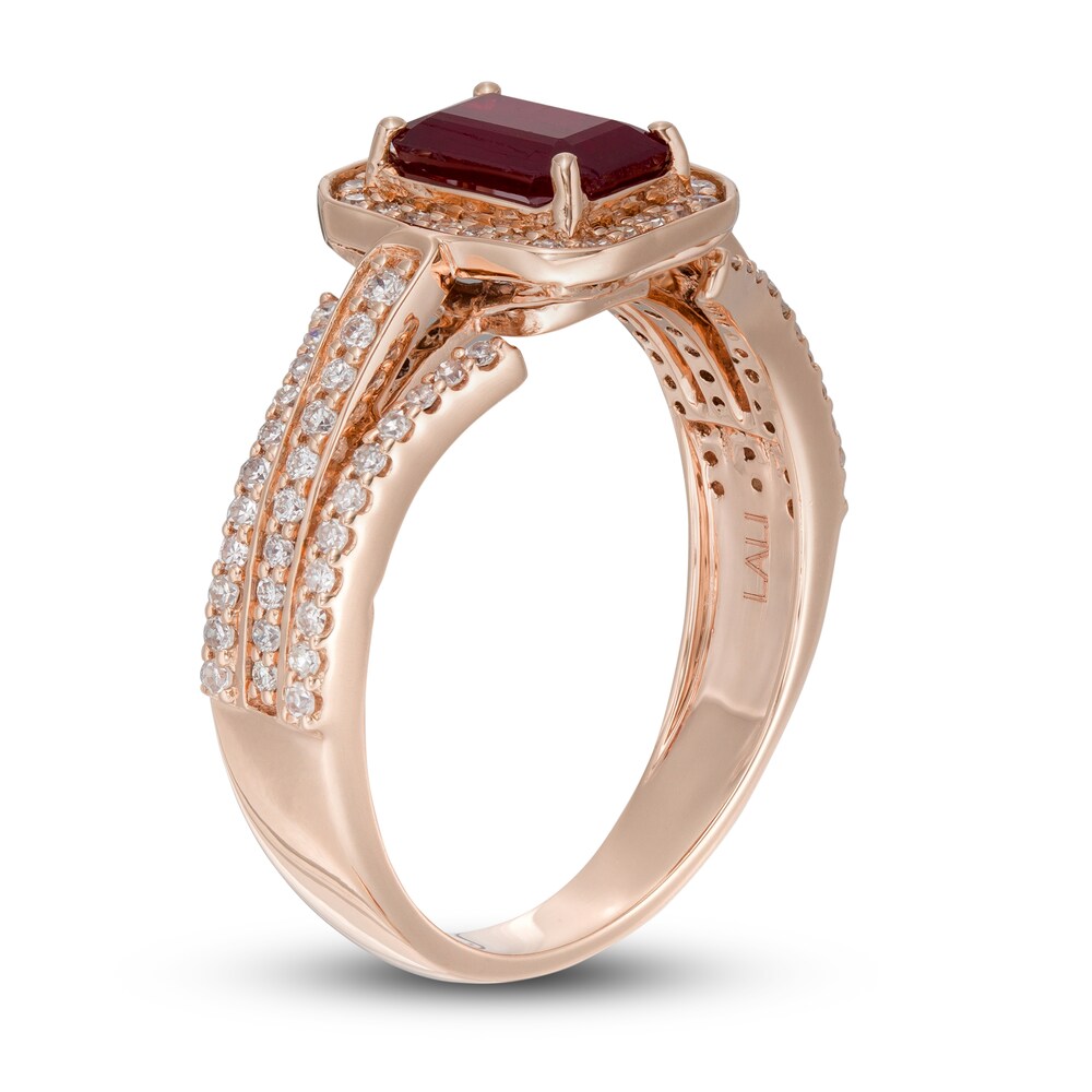 LALI Jewels Natural Ruby Ring 3/8 ct tw Diamonds 14K Rose Gold lERf2r22 LALI Jewels Natural Ruby Ring 3/8 ct tw Diamonds 14K Rose Gold lERf2r22