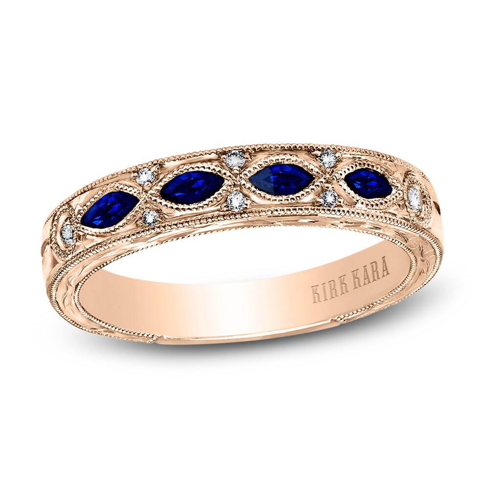Kirk Kara Natural Blue Sapphire Anniversary Band 1/20 ct tw 14K Rose Gold lG4BDEU8 Kirk Kara Natural Blue Sapphire Anniversary Band 1/20 ct tw 14K Rose Gold lG4BDEU8