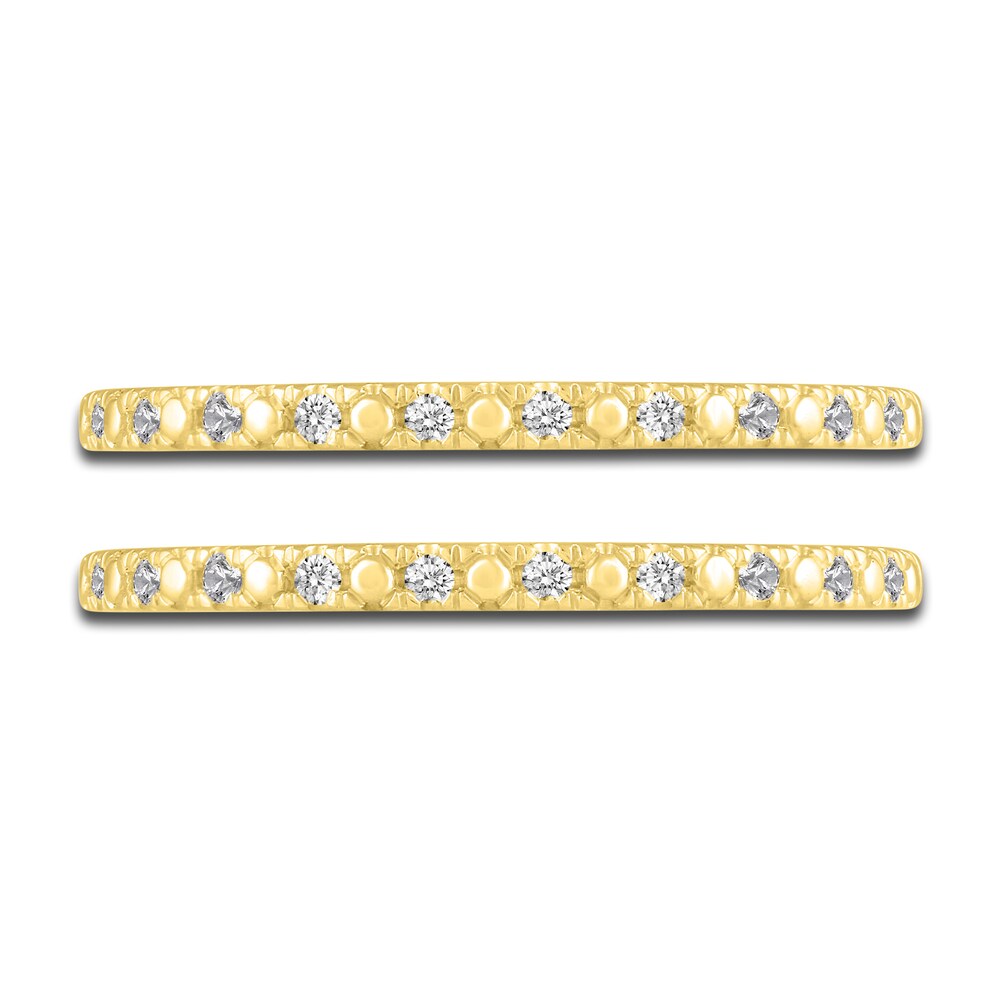 Diamond Double Wedding Band Set 1/8 ct tw 14K Yellow Gold lbs5l87Q Diamond Double Wedding Band Set 1/8 ct tw 14K Yellow Gold lbs5l87Q