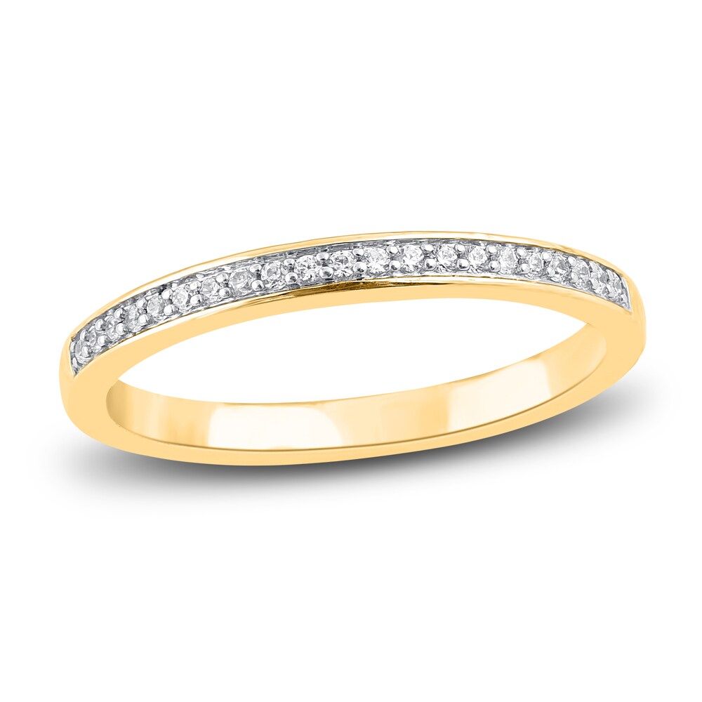 Diamond Wedding Band 1/10 ct tw Round 14K Yellow Gold lgLLDH1f Diamond Wedding Band 1/10 ct tw Round 14K Yellow Gold lgLLDH1f