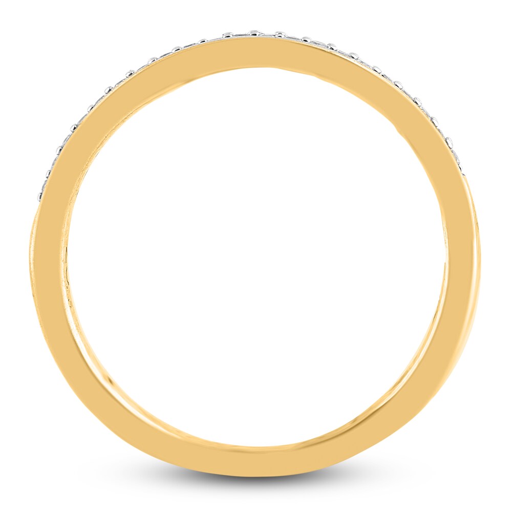 Diamond Wedding Band 1/10 ct tw Round 14K Yellow Gold lgLLDH1f Diamond Wedding Band 1/10 ct tw Round 14K Yellow Gold lgLLDH1f