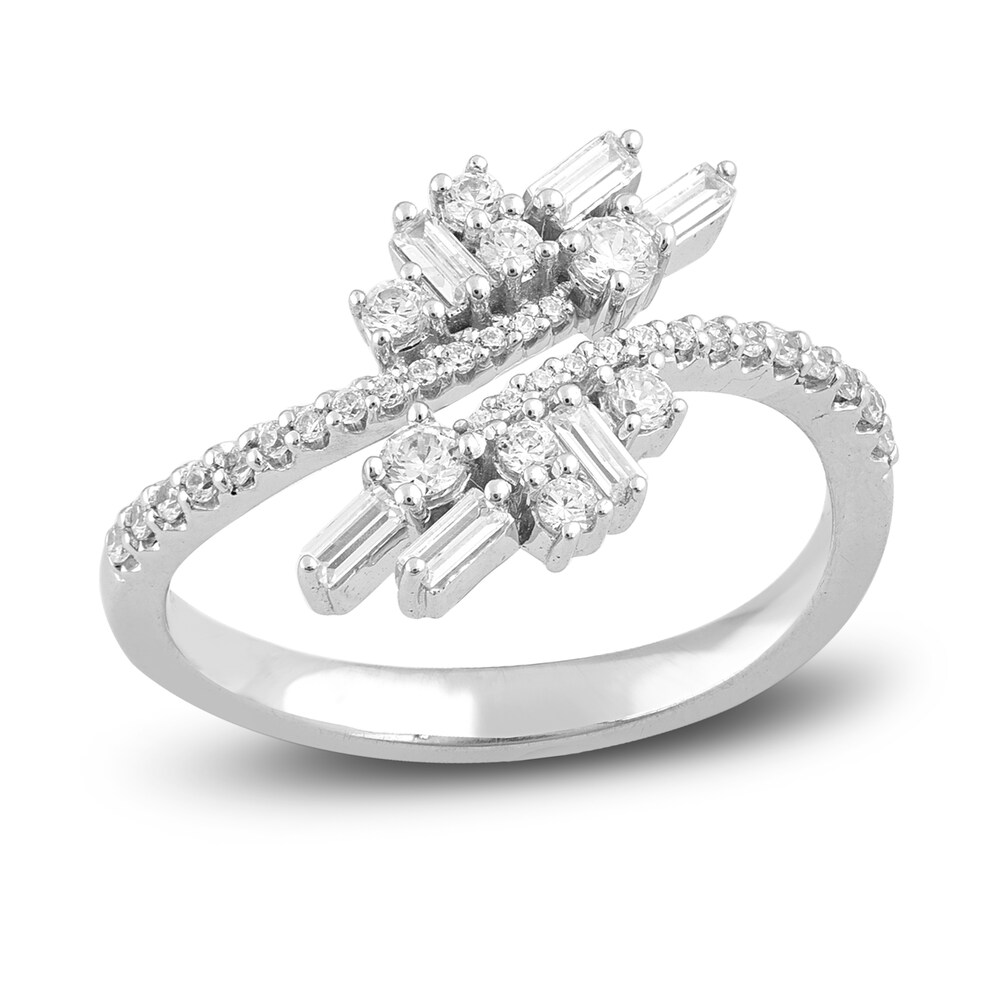 Diamond Ring 1/2 ct tw Round/Baguette 14K White Gold/Rhodium lghzACdL Diamond Ring 1/2 ct tw Round/Baguette 14K White Gold/Rhodium lghzACdL