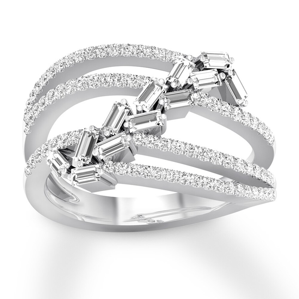 Diamond Ring 5/8 carat tw Baguette/Round 14K White Gold lmGTiguJ Diamond Ring 5/8 carat tw Baguette/Round 14K White Gold lmGTiguJ