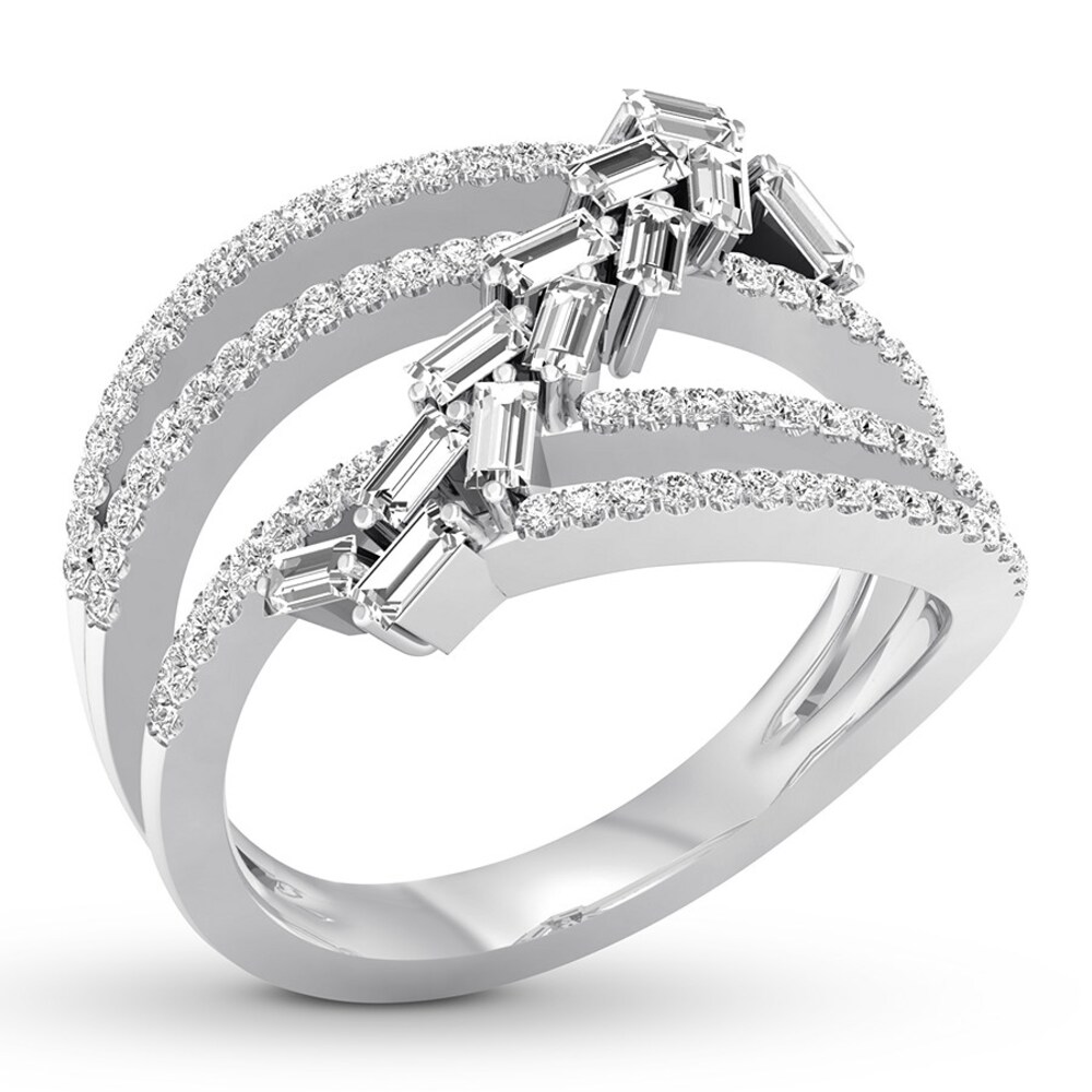 Diamond Ring 5/8 carat tw Baguette/Round 14K White Gold lmGTiguJ Diamond Ring 5/8 carat tw Baguette/Round 14K White Gold lmGTiguJ