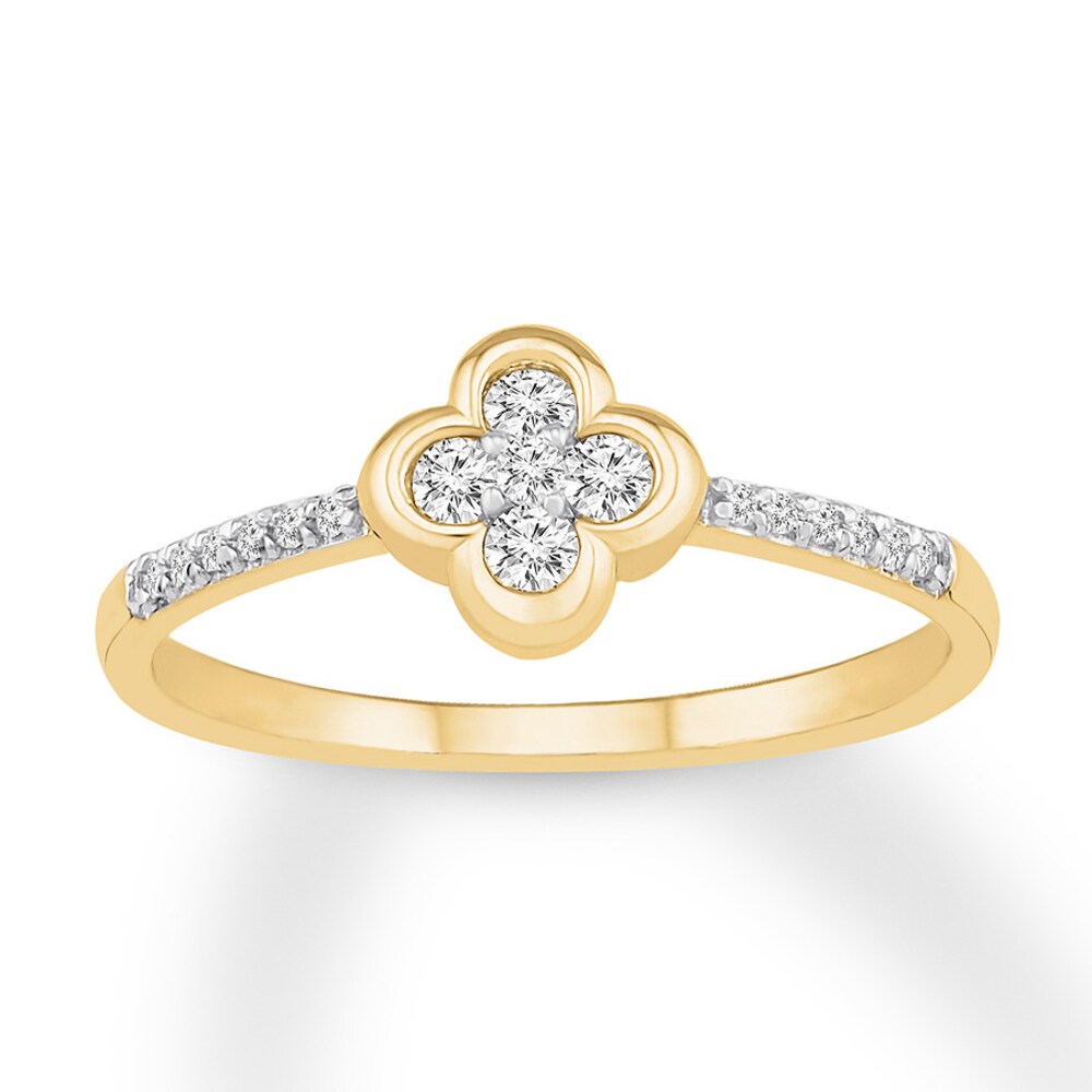 Diamond Ring 1/5 ct tw Round 10K Yellow Gold lqnWSpQT