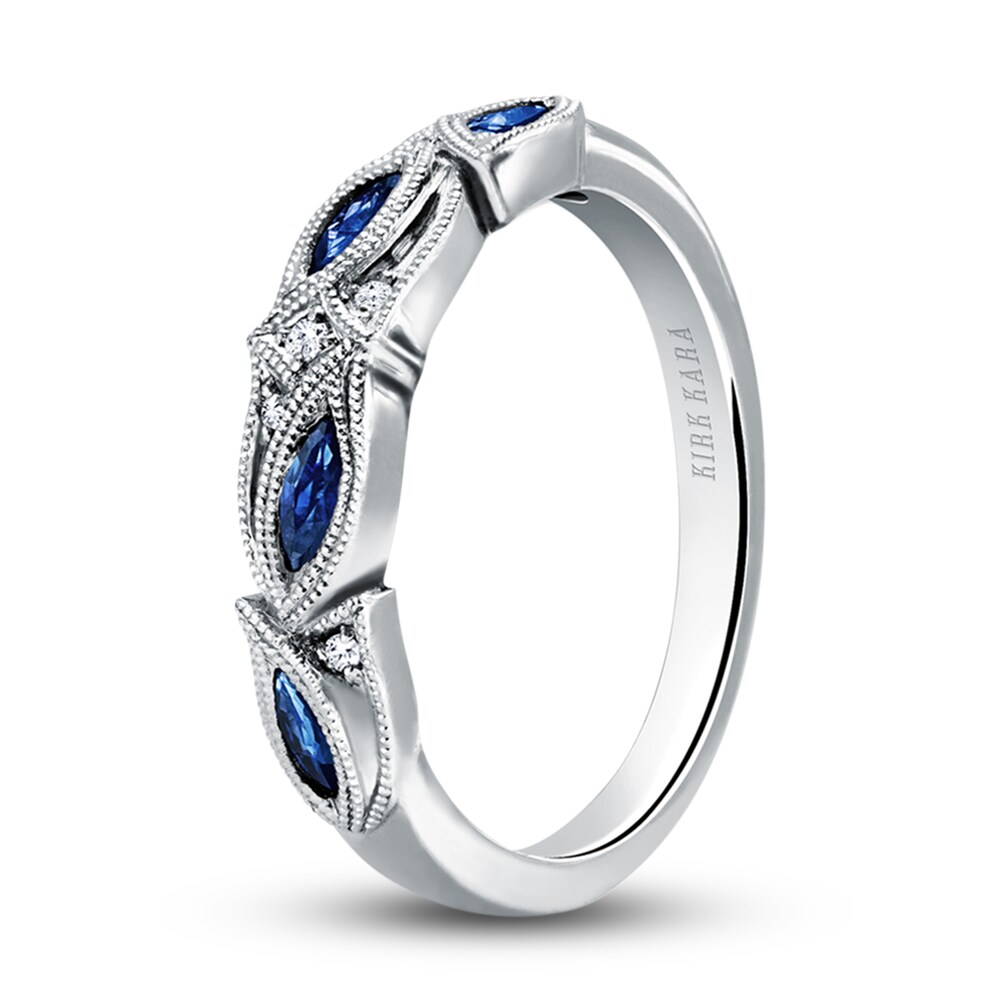 Kirk Kara Diamond & Blue Sapphire Wedding Band Diamond Accents Platinum lrV0caWR Kirk Kara Diamond & Blue Sapphire Wedding Band Diamond Accents Platinum lrV0caWR