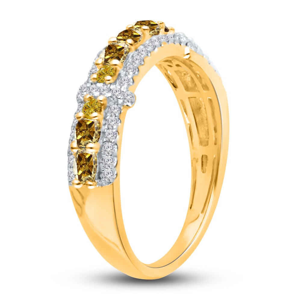Kallati Natural Yellow Diamond Ring 1 ct tw Round 14K Yellow Gold lrl2SSLj Kallati Natural Yellow Diamond Ring 1 ct tw Round 14K Yellow Gold lrl2SSLj