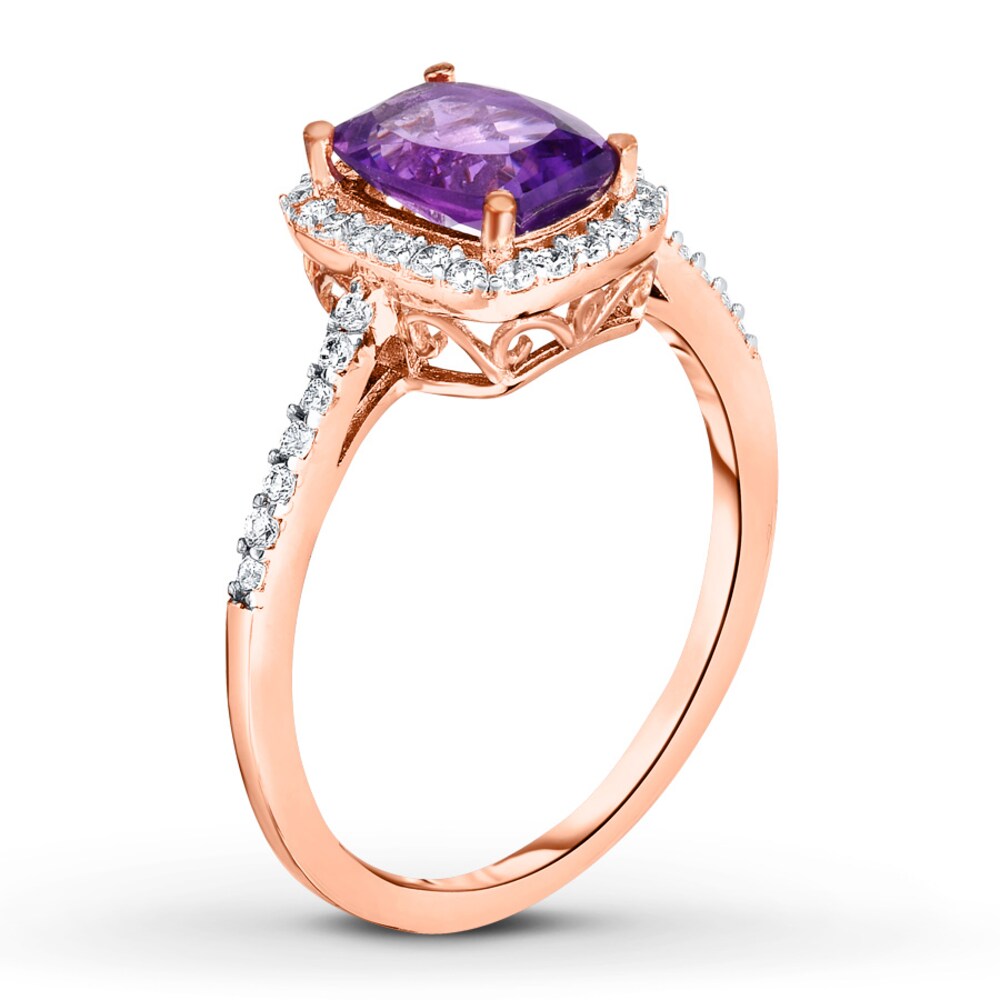Amethyst Ring 1/4 ct tw Diamonds 14K Rose Gold lxZ0sGp2 Amethyst Ring 1/4 ct tw Diamonds 14K Rose Gold lxZ0sGp2