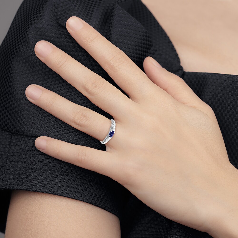Natural Blue Sapphire Oval Bezel Ring 14K White Gold lxePjvIH Natural Blue Sapphire Oval Bezel Ring 14K White Gold lxePjvIH