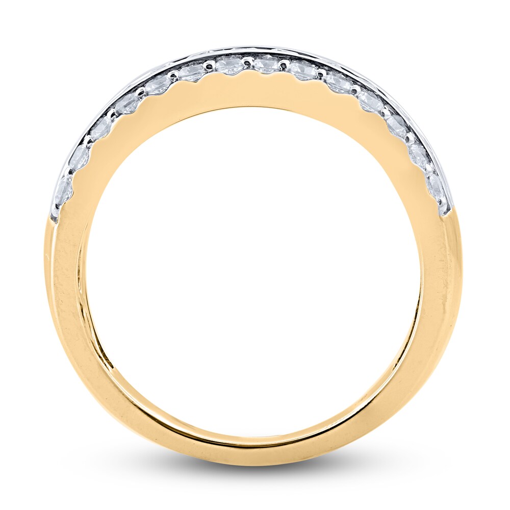 Diamond 3-Row Anniversary Band 1 ct tw Round 14K Yellow Gold m2jjv3d6 Diamond 3-Row Anniversary Band 1 ct tw Round 14K Yellow Gold m2jjv3d6