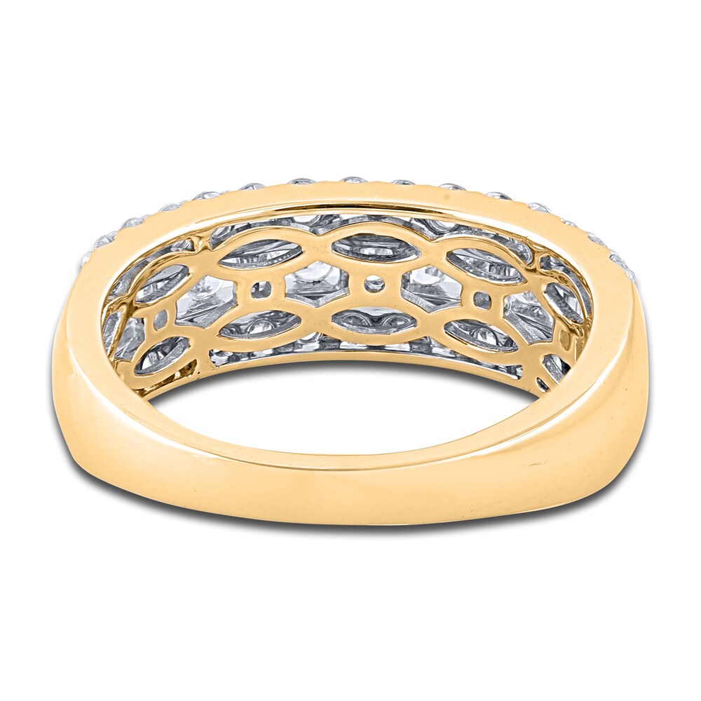 Diamond 3-Row Anniversary Band 1 ct tw Round 14K Yellow Gold m2jjv3d6 Diamond 3-Row Anniversary Band 1 ct tw Round 14K Yellow Gold m2jjv3d6