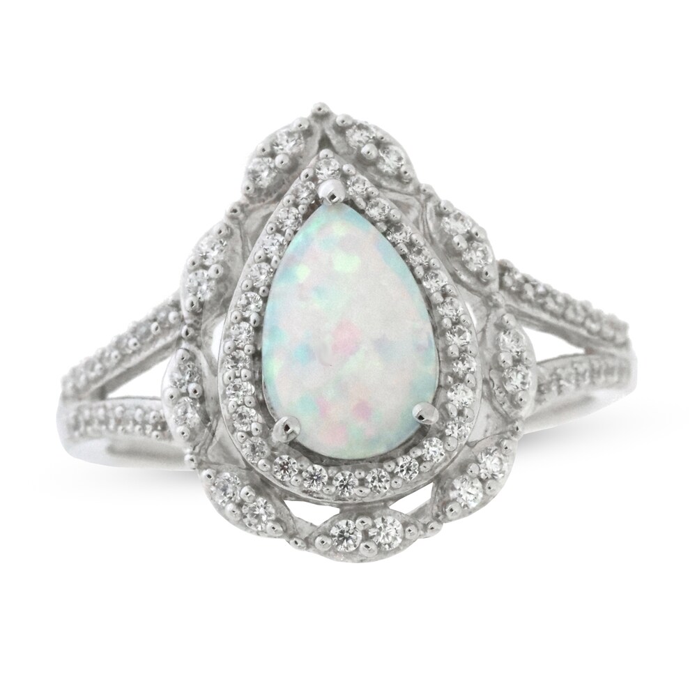 Lab-Created Opal Ring 1/3 ct tw Diamonds 10K White Gold m5xmQ5EM Lab-Created Opal Ring 1/3 ct tw Diamonds 10K White Gold m5xmQ5EM