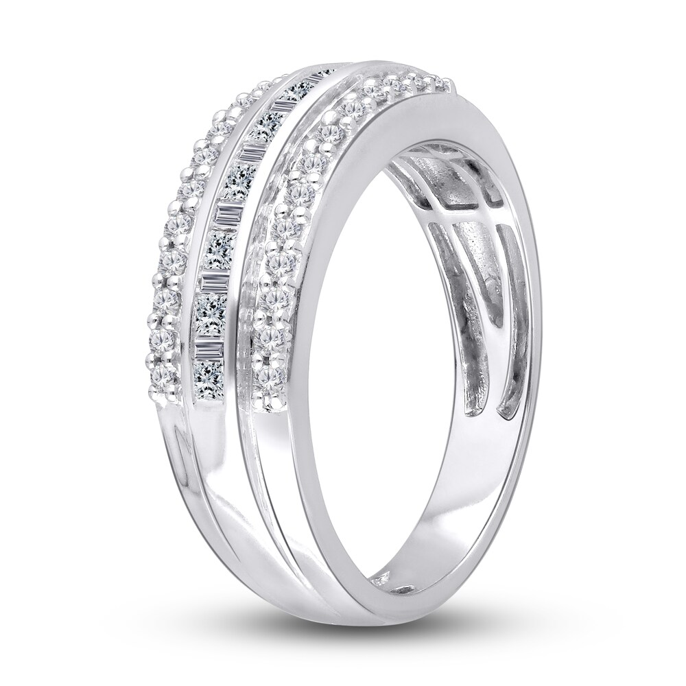 Kallati Diamond Ring 1/2 ct tw Round/Baguette 14K White Gold m7etQwik Kallati Diamond Ring 1/2 ct tw Round/Baguette 14K White Gold m7etQwik