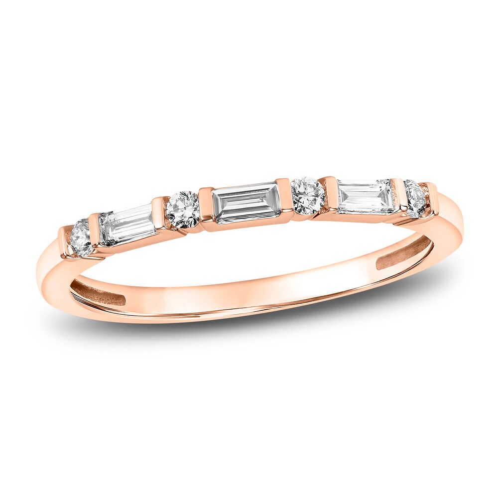Diamond Anniversary Band 1/5 ct tw Baguette/Round 14K Rose Gold m8VYE24h