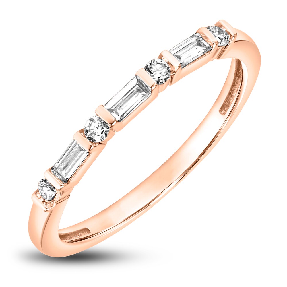 Diamond Anniversary Band 1/5 ct tw Baguette/Round 14K Rose Gold m8VYE24h Diamond Anniversary Band 1/5 ct tw Baguette/Round 14K Rose Gold m8VYE24h