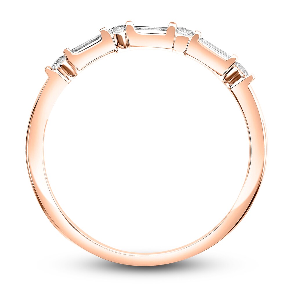 Diamond Anniversary Band 1/5 ct tw Baguette/Round 14K Rose Gold m8VYE24h Diamond Anniversary Band 1/5 ct tw Baguette/Round 14K Rose Gold m8VYE24h