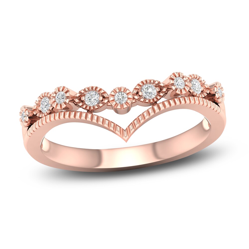Diamond Milgrain Wedding Band 1/10 ct tw Round 14K Rose Gold mBw6dYgi Diamond Milgrain Wedding Band 1/10 ct tw Round 14K Rose Gold mBw6dYgi