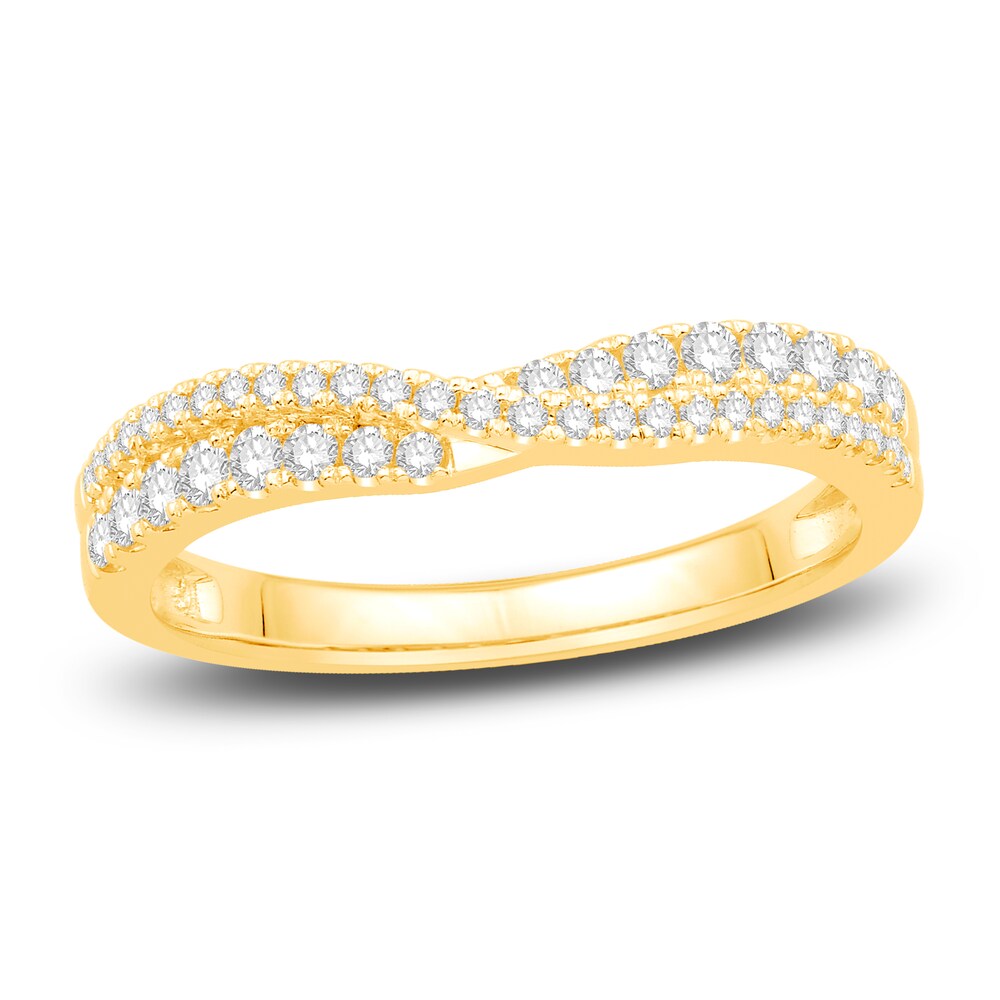 Diamond Cross Contour Anniversary Band 1/3 ct tw Round 14K Yellow Gold mC3981ow Diamond Cross Contour Anniversary Band 1/3 ct tw Round 14K Yellow Gold mC3981ow