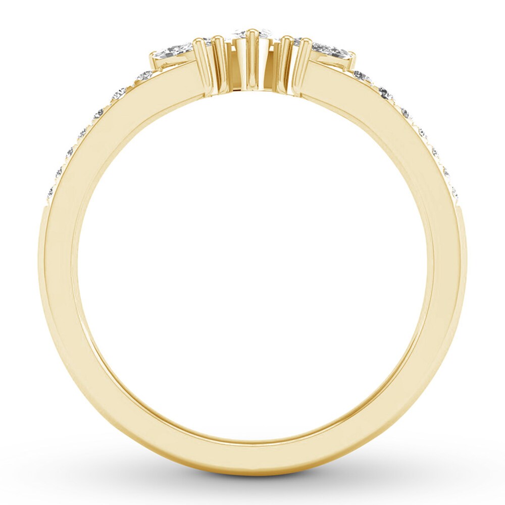 Diamond Contour Ring 1/3 ct tw Marquise/Round 14K Yellow Gold mFTnqH5v