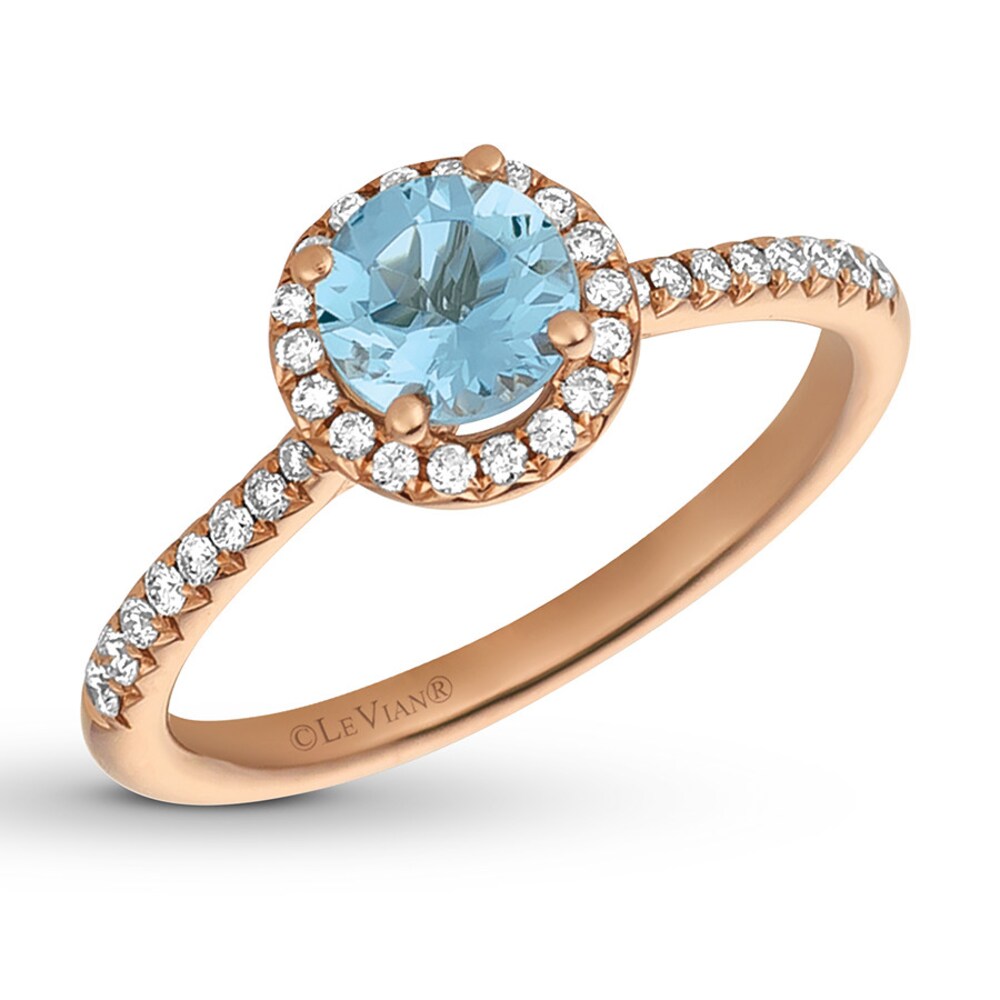 Le Vian Aquamarine Ring 1/5 ct tw Diamonds 14K Strawberry Gold mOcTs9TS Le Vian Aquamarine Ring 1/5 ct tw Diamonds 14K Strawberry Gold mOcTs9TS
