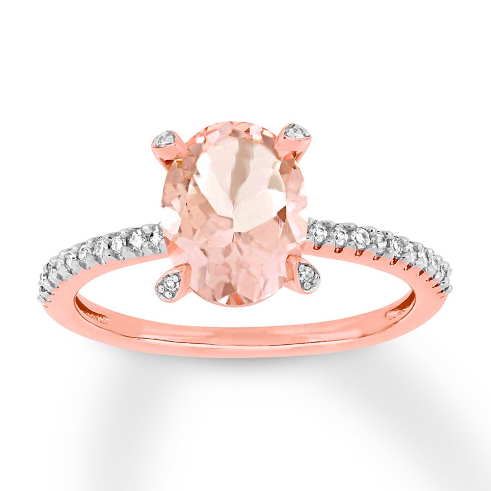 Morganite Ring 1/10 carat tw Diamonds 10K Rose Gold mOz1TS8F Morganite Ring 1/10 carat tw Diamonds 10K Rose Gold mOz1TS8F
