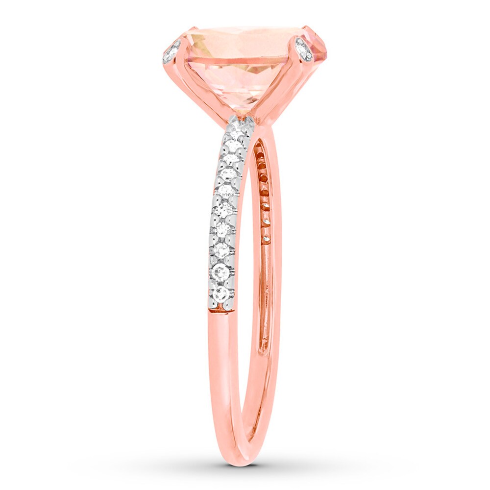 Morganite Ring 1/10 carat tw Diamonds 10K Rose Gold mOz1TS8F Morganite Ring 1/10 carat tw Diamonds 10K Rose Gold mOz1TS8F