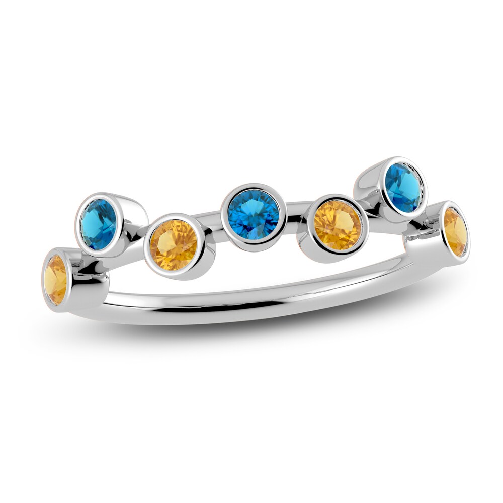 Juliette Maison Natural Blue Zircon & Natural Citrine Ring 10K White Gold mTaOsHs8 Juliette Maison Natural Blue Zircon & Natural Citrine Ring 10K White Gold mTaOsHs8