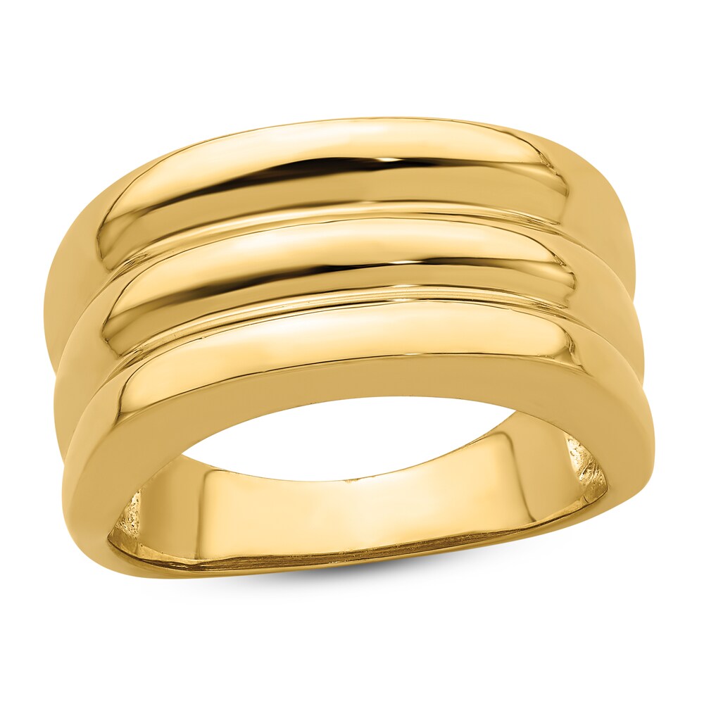 Polished Triple Ridge Ring 14K Yellow Gold mexH582H Polished Triple Ridge Ring 14K Yellow Gold mexH582H