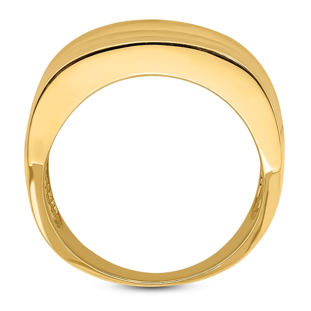 Polished Triple Ridge Ring 14K Yellow Gold mexH582H Polished Triple Ridge Ring 14K Yellow Gold mexH582H