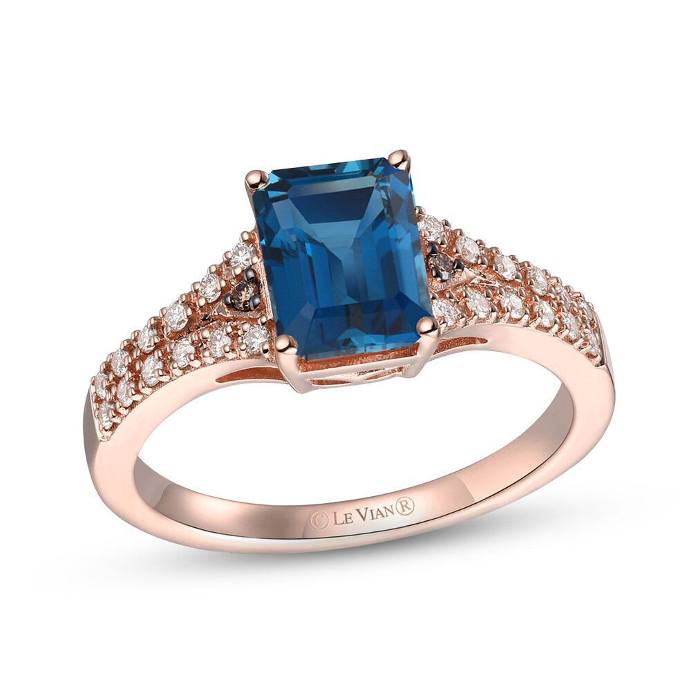 Le Vian Natural Blue Topaz Ring 1/6 ct tw Diamonds 14K Strawberry Gold mgxietP0 Le Vian Natural Blue Topaz Ring 1/6 ct tw Diamonds 14K Strawberry Gold mgxietP0