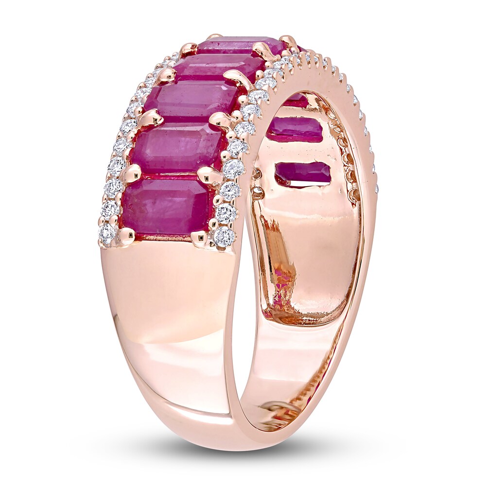 Natural Ruby Anniversary Ring 1/3 ct tw Round 14K Rose Gold mlk8jRYN Natural Ruby Anniversary Ring 1/3 ct tw Round 14K Rose Gold mlk8jRYN