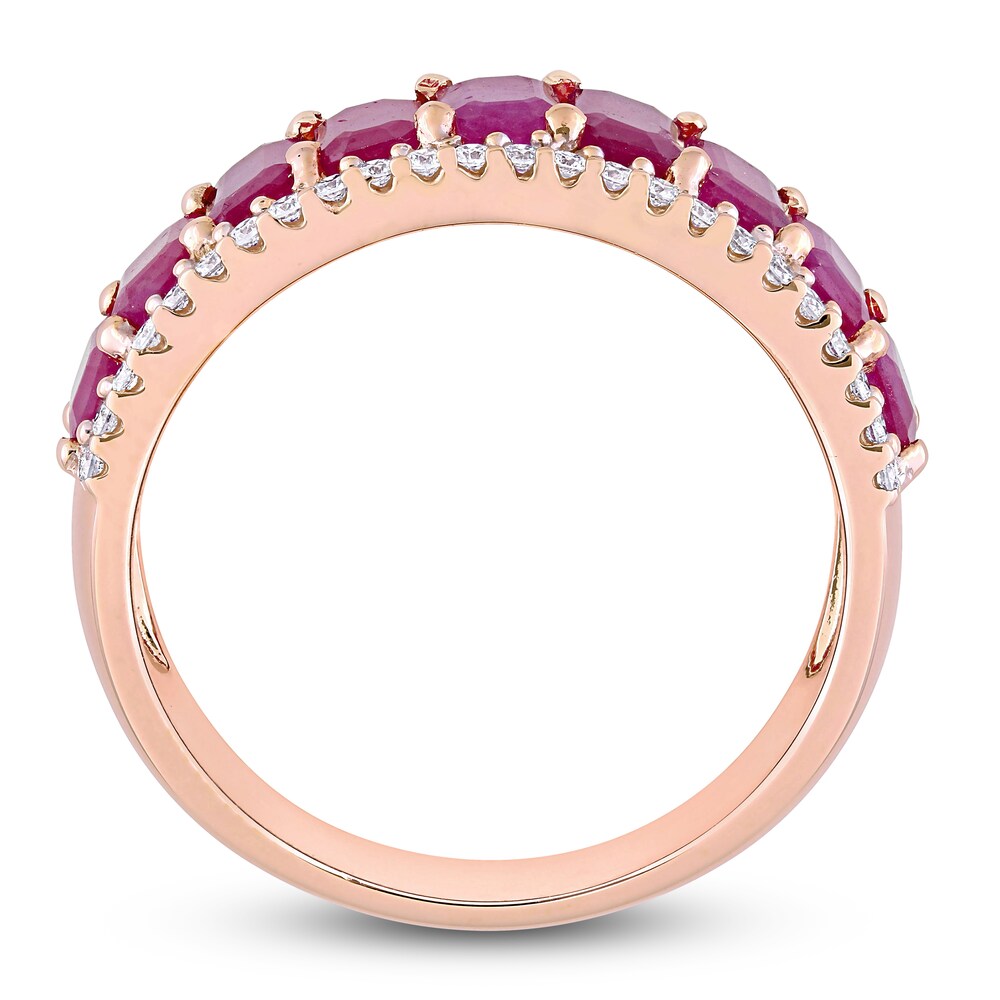 Natural Ruby Anniversary Ring 1/3 ct tw Round 14K Rose Gold mlk8jRYN Natural Ruby Anniversary Ring 1/3 ct tw Round 14K Rose Gold mlk8jRYN