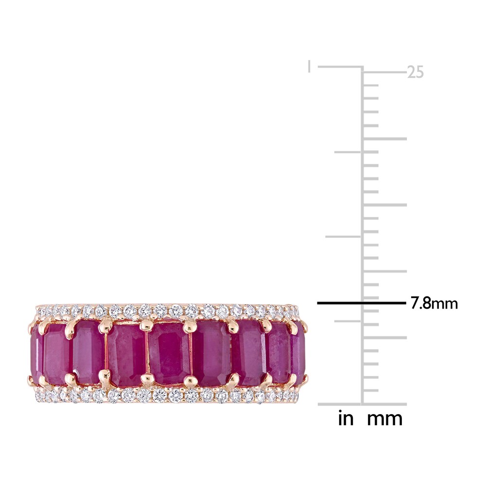 Natural Ruby Anniversary Ring 1/3 ct tw Round 14K Rose Gold mlk8jRYN Natural Ruby Anniversary Ring 1/3 ct tw Round 14K Rose Gold mlk8jRYN