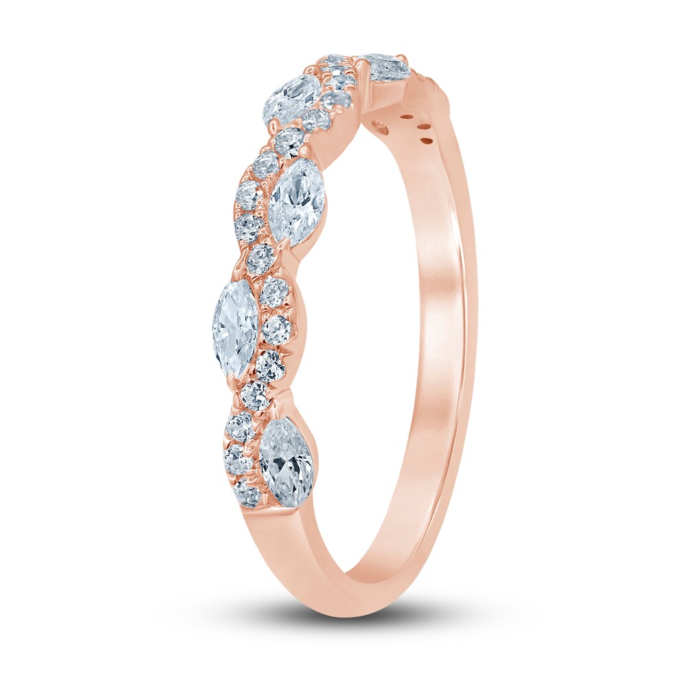 Diamond Anniversary Band 1/2 ct tw Marquise/Round 14K Rose Gold mnbrgXFc Diamond Anniversary Band 1/2 ct tw Marquise/Round 14K Rose Gold mnbrgXFc