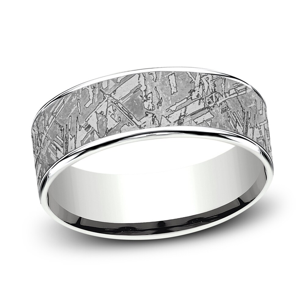 Wedding Band 14K White Gold/Gray Tantalum 7.5mm muErm7bS Wedding Band 14K White Gold/Gray Tantalum 7.5mm muErm7bS