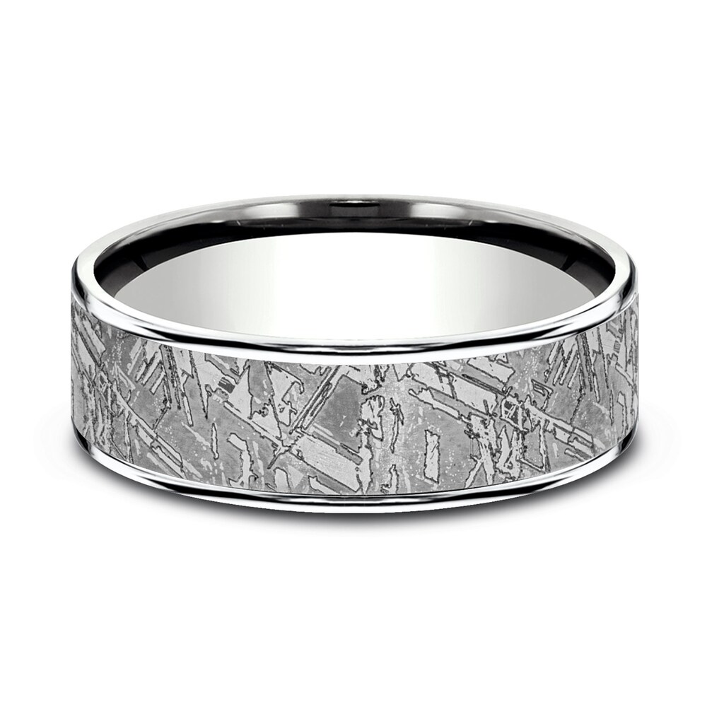 Wedding Band 14K White Gold/Gray Tantalum 7.5mm muErm7bS Wedding Band 14K White Gold/Gray Tantalum 7.5mm muErm7bS