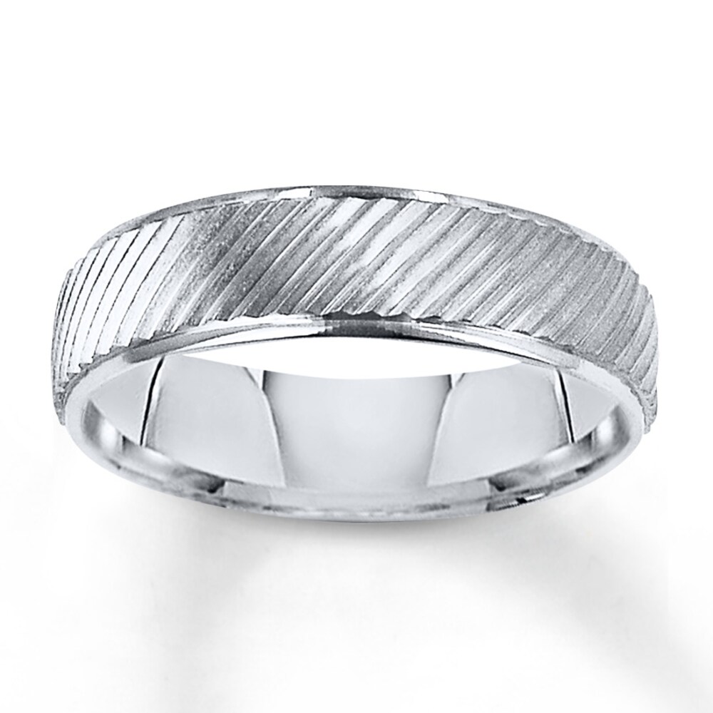 Wedding Band 14K White Gold 6mm muzP7aLv