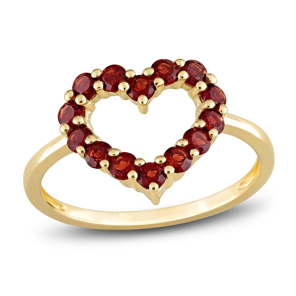 Natural Garnet Heart Ring 10K Yellow Gold n3wHO30F Natural Garnet Heart Ring 10K Yellow Gold n3wHO30F