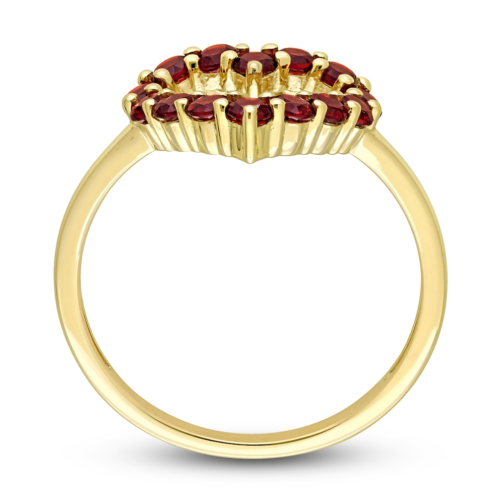 Natural Garnet Heart Ring 10K Yellow Gold n3wHO30F Natural Garnet Heart Ring 10K Yellow Gold n3wHO30F