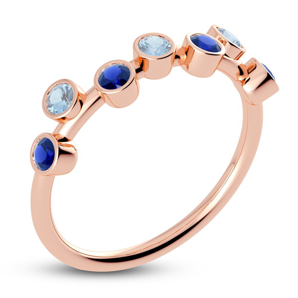 Juliette Maison Natural Aquamarine & Natural Blue Sapphire Ring 10K Rose Gold nAZTILgn Juliette Maison Natural Aquamarine & Natural Blue Sapphire Ring 10K Rose Gold nAZTILgn