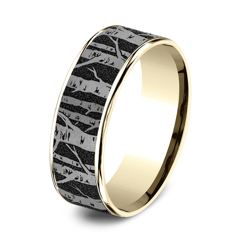 Men\'s Birch Wedding Band Titanium/14K Yellow Gold 7.5mm nJUmqp95 Men\'s Birch Wedding Band Titanium/14K Yellow Gold 7.5mm nJUmqp95