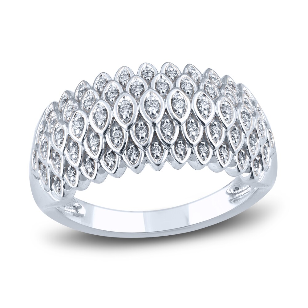 Diamond Multi-Row Anniversary Band 1/4 ct tw Round 14K White Gold nJrSG3dU