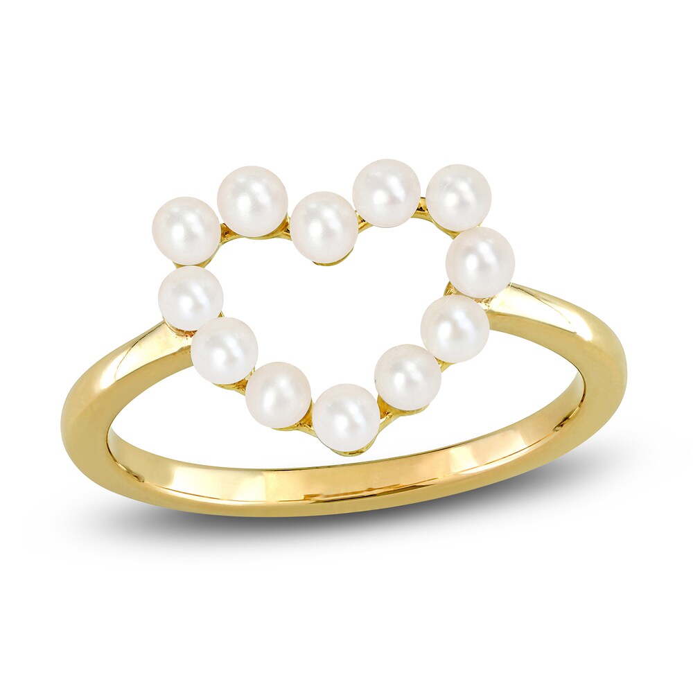 Cultured Freshwater Pearl Heart Ring 14K Yellow Gold nKkz4NoJ Cultured Freshwater Pearl Heart Ring 14K Yellow Gold nKkz4NoJ