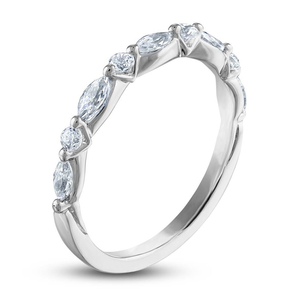 Diamond Anniversary Band 1/2 ct tw Marquise/Round 14K White Gold nPD4oLBq Diamond Anniversary Band 1/2 ct tw Marquise/Round 14K White Gold nPD4oLBq