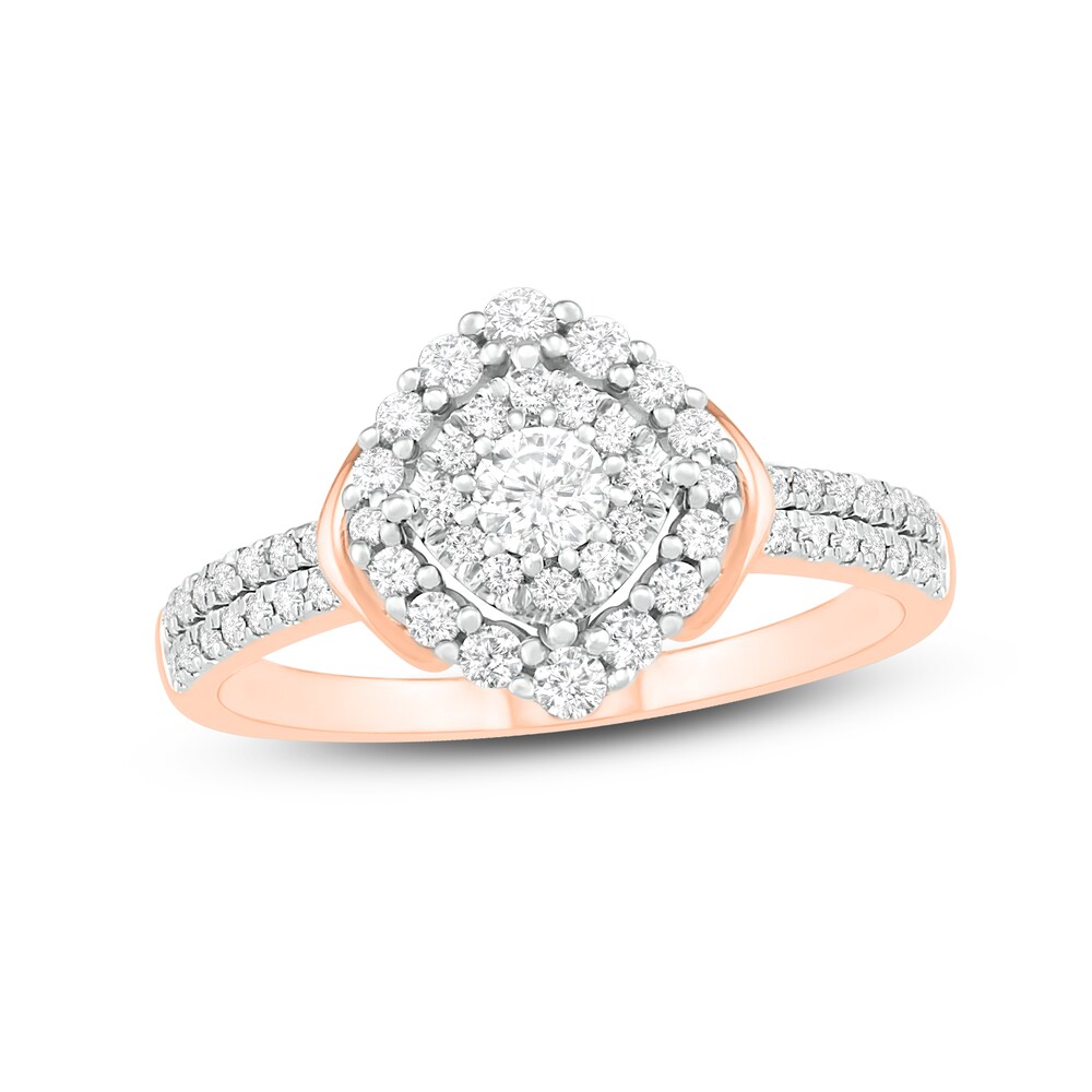 Diamond Ring 1/2 ct tw Round 14K Rose Gold nXnBoc9o Diamond Ring 1/2 ct tw Round 14K Rose Gold nXnBoc9o