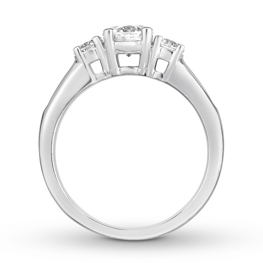 Three-Stone Diamond Ring 1-1/6 ct tw Round-cut 14K White Gold ndBBOYrj Three-Stone Diamond Ring 1-1/6 ct tw Round-cut 14K White Gold ndBBOYrj