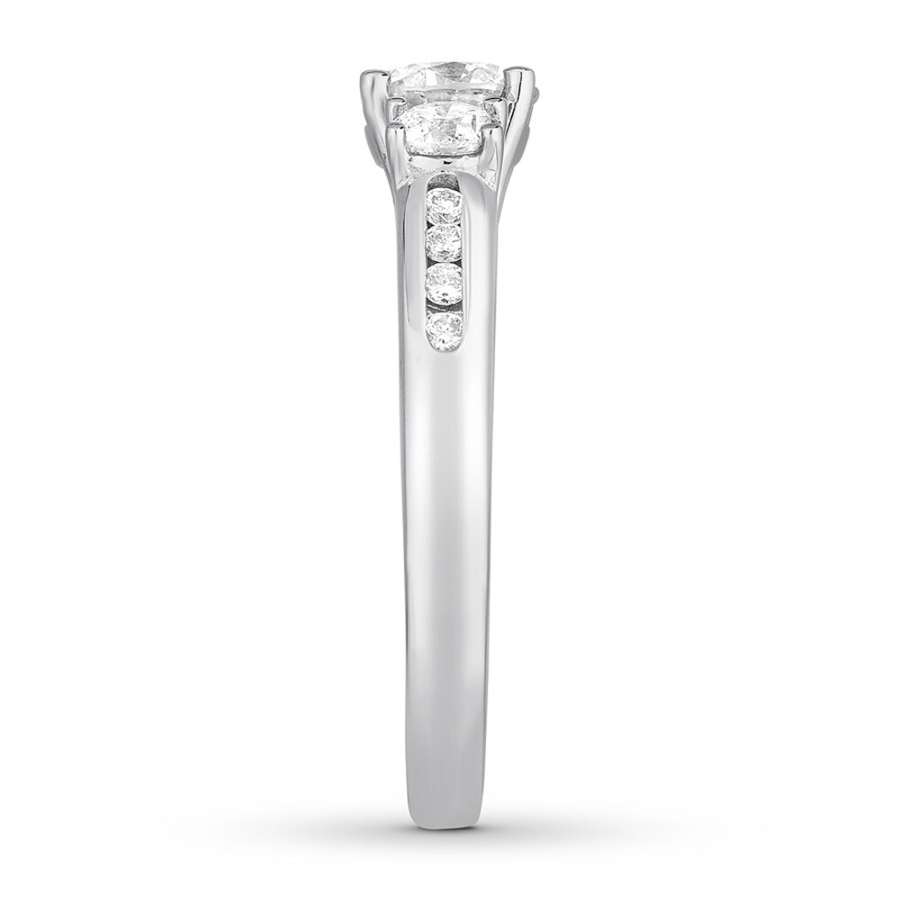 Three-Stone Diamond Ring 1-1/6 ct tw Round-cut 14K White Gold ndBBOYrj Three-Stone Diamond Ring 1-1/6 ct tw Round-cut 14K White Gold ndBBOYrj